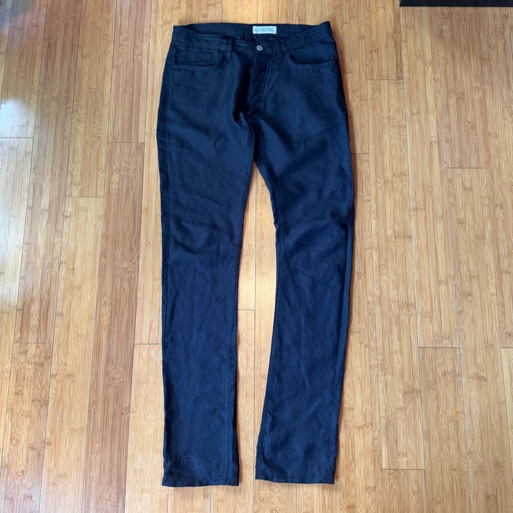 Gustin #11 Hemp 100 Black Chino Pant Skinny Fit Size 34